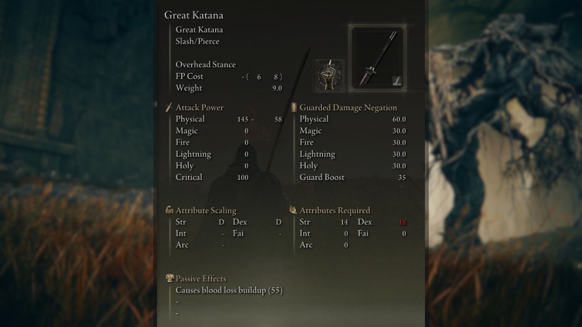 Great Katana Stats