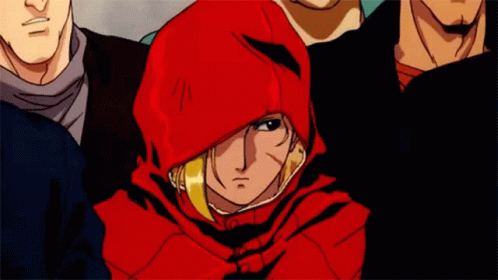 A movie still of Cammy in a red hood in Street Fighter II: The Animated Movie.