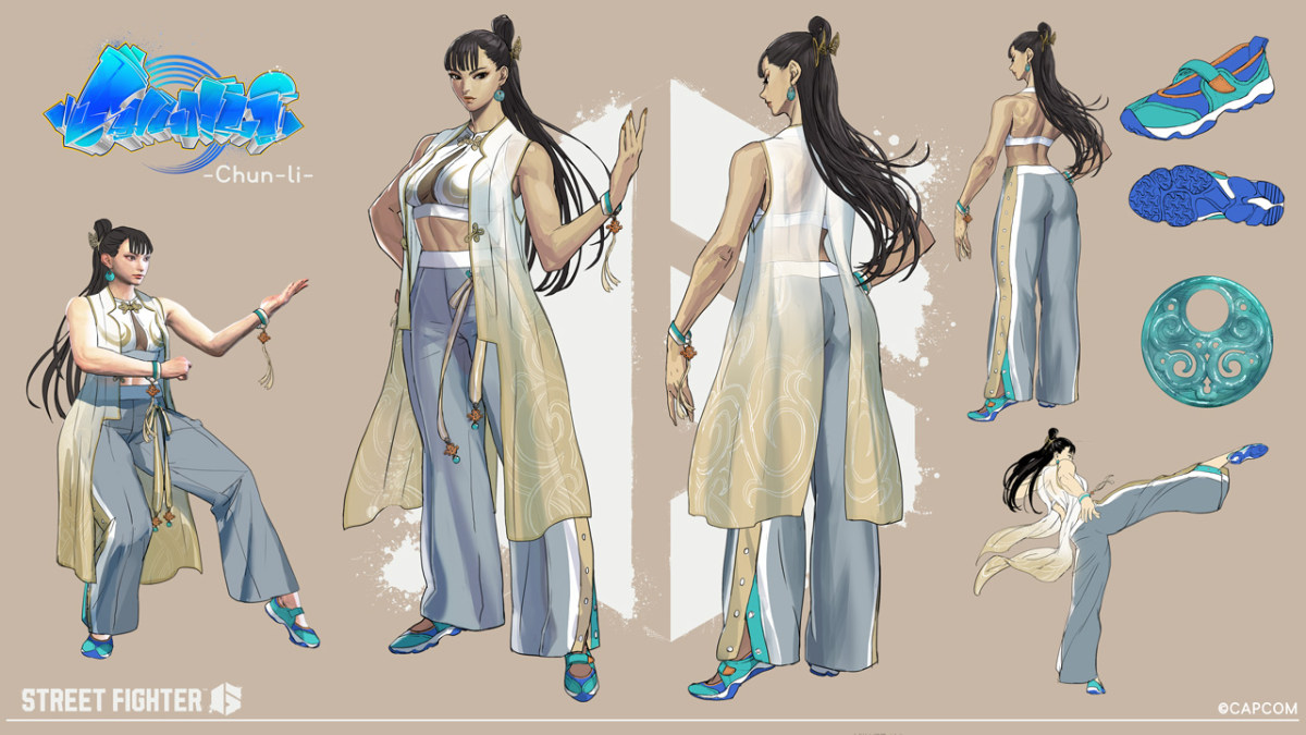 Concept art of Chun-Li's Costume 3 in Street Fighter 6.