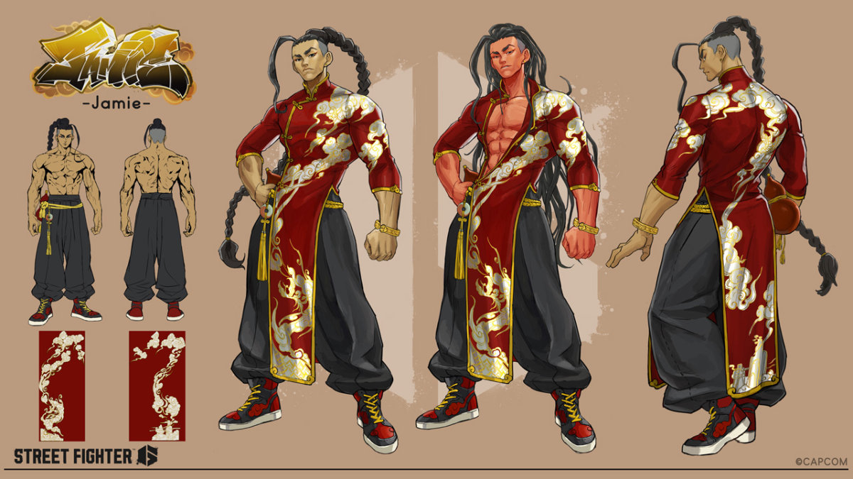 Concept art of Jamie's Costume 3 in Street Fighter 6.