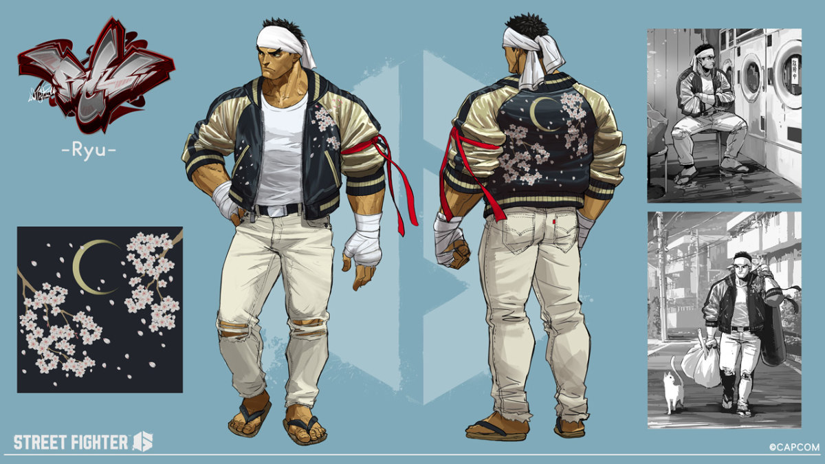 Concept art of Ryu's Costume 3 in Street Fighter 6.