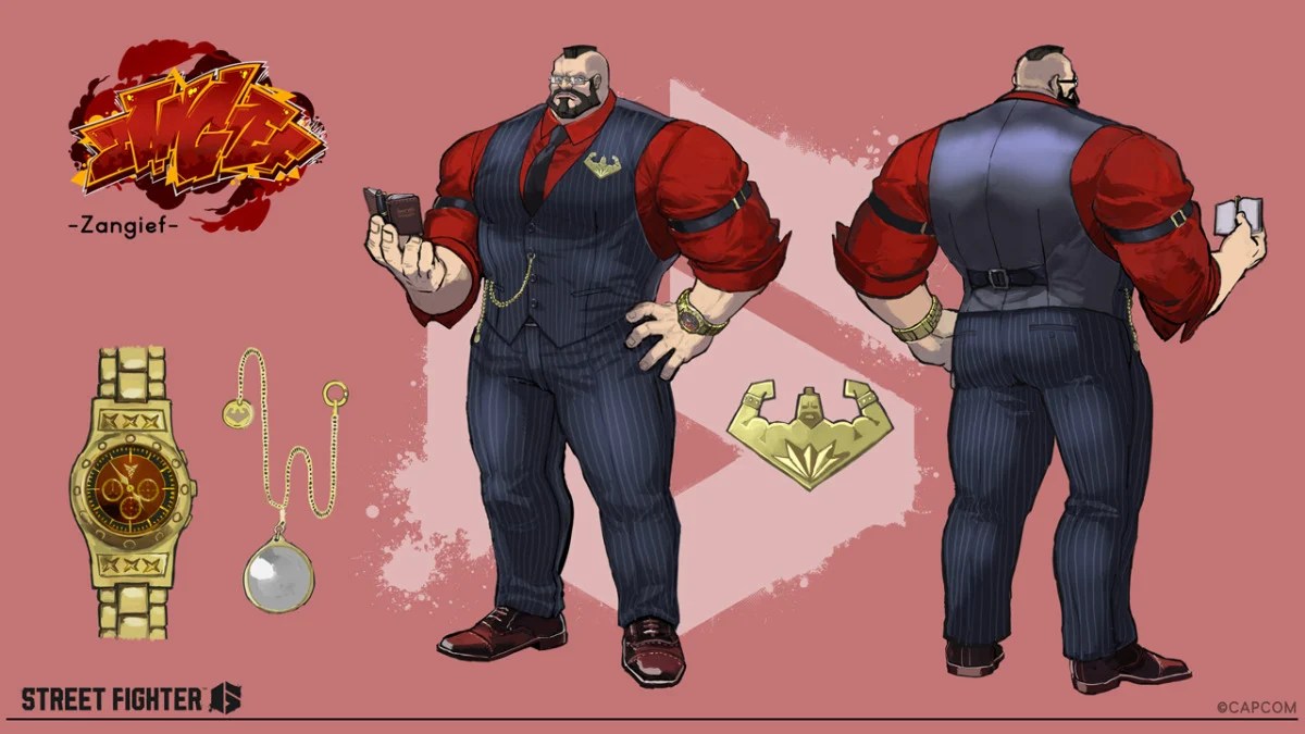 Concept art of Zangief's Costume 3 in Street Fighter 6.